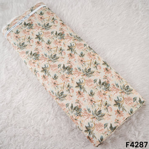 Digital Print Pure Muslin Fabric- F4287